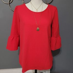 Green Envelope 3/4 Sleeve Women's Top
